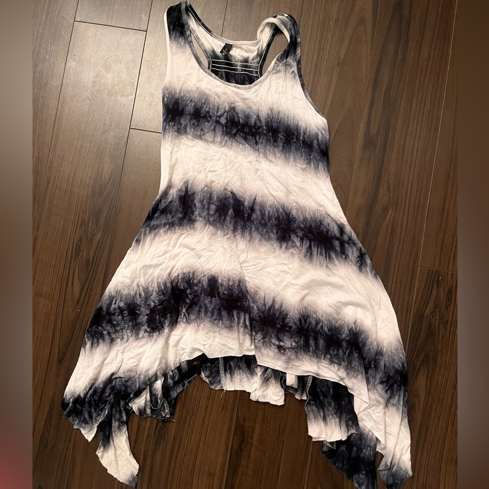 La Moda Black & White Tie Dye Beach Dress - Size S